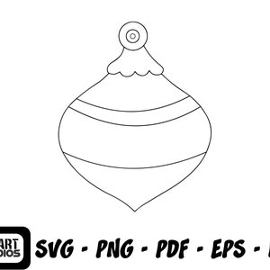 Christmas Ornament Outline SVG, Ornament SVG, Ornament Silhouette Outline, Digital Download, Blank Ornament cut file