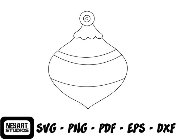 Christmas Ornament Outline SVG Ornament SVG Ornament | Etsy
