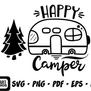 Joy happy camper SVG Arquivos de corte png, joy fun happy camper Arquivos de corte, vetor clip-art happy camper Arquivos de corte SVG