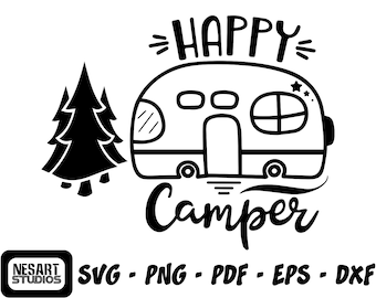 Happy Camper SVG, Fun Camper Clipart (Digital Download)