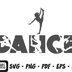 Tanz SVG-Schnittdatei für Cricut, Tänzerin Ausschnitt zwart, Jazz-Ballett-Shirt, SVG für Tänzer, Tanzgruppe svg, Tänzerin Silhouette, Dance Mom svg