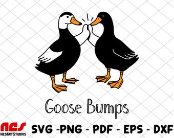 Goose Bumps SVG, Funny Goose Clipart (Digital Files)