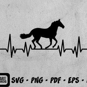 Battement de coeur de cheval, Svg de battement de coeur de cheval, fichier de battement de coeur de cheval, fichiers de battement de coeur de cheval, monogramme de battement de coeur de cheval, T-shirt de cheval, cheval Dxf,