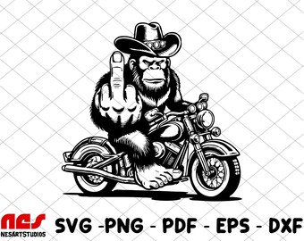 Bigfoot Middle Finger SVG, Yeti Sasquatch Vector (Digital Download)