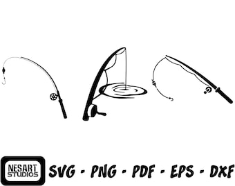 Fishing SVG Bundle, Fisherman Clipart (Digital Files)