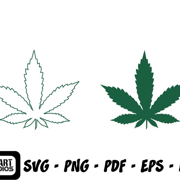 Marijuana Leaf SVG, DXF, Png, Marijuana Leaf Outline Svg, Marijuana, Weed, Boho, Hippie, Marijuana Silhouette, Cricut, Marijuana Decal File