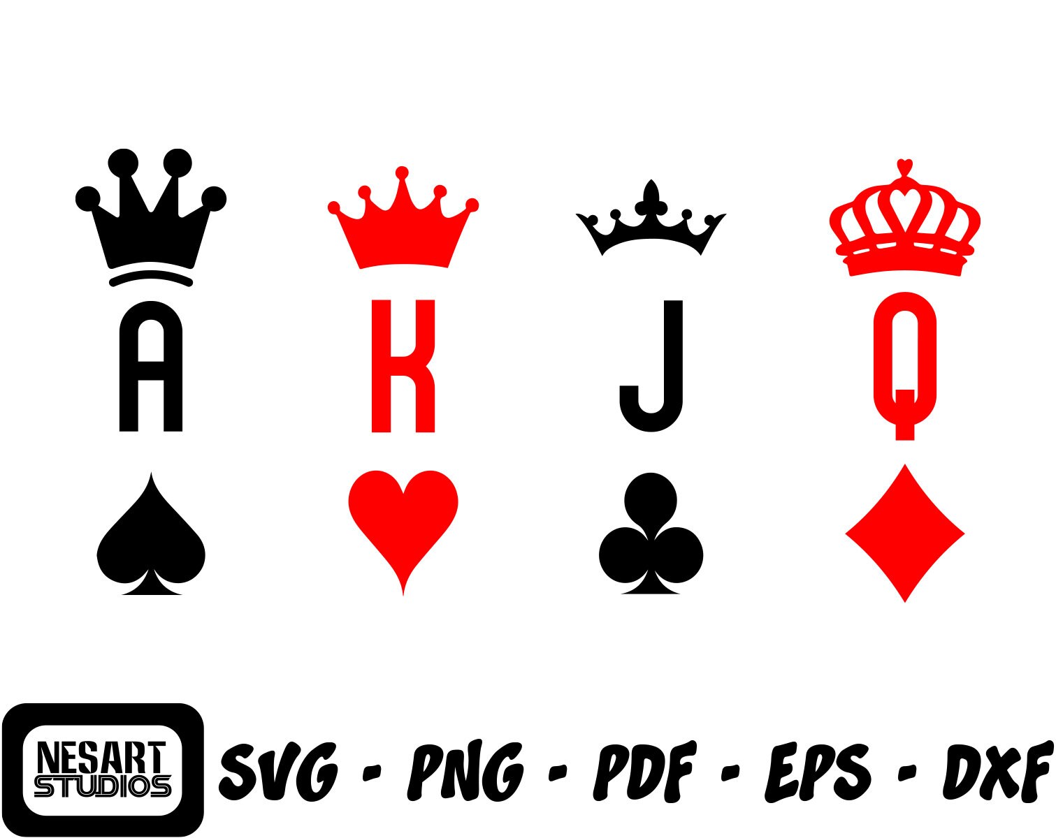King and Queen SVG Royal Svg Playing Cards Svg Cutting Etsy UK
