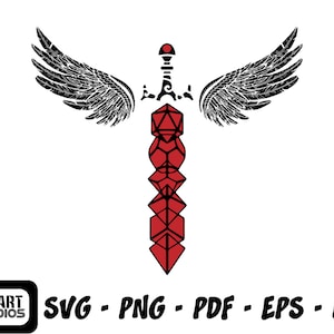 Dice Sword svg, D20 svg, camiseta D20, Arma svg, D&D svg, Dungeons and Dragons svg, Camiseta DnD, Camiseta Dungeons and Dragons, Cricut svg
