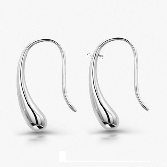 925 Sterling Silver Tear Drop Earrings, Fish Hook Earring, Minimalist  Earring, Rain Drop Earrings, Water Drop Earrings, Dangle Drop Earrings 
