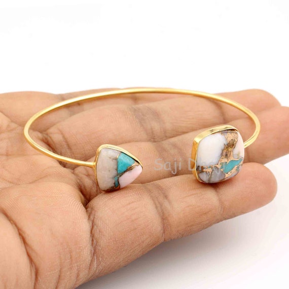 Sterling silver gold plated gem bangle Sterling silver gold plated gem bangle