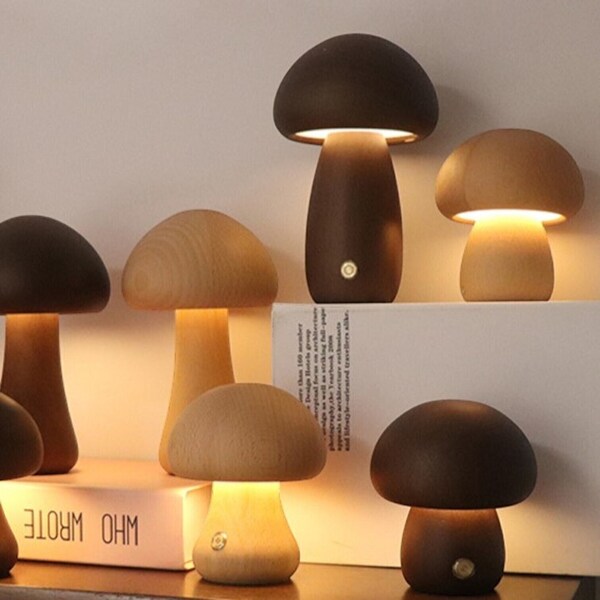 Mushroom Nigh Light - Bedside Night Light - Bedside Lamp - Minimalistic Night Light - Small Mushroom Night Light For Bedroom - Night Lights