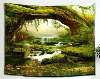 Green Nature Tapestry - Green Forest Tapestry - Swamp Nature Tapestry - Natural Wild Tapestry - Tapestries - Tapestry Wall Decoration