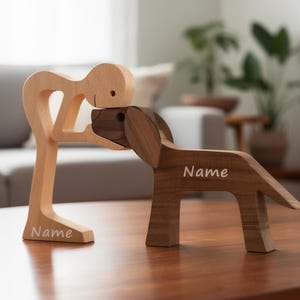 Custom Wooden Pet Keepsake, Memorial Ornament, Engraved Dog Decoration, Unique Gift for Pet Owners, Dog Mummy or Daddy Present, Dog Decor