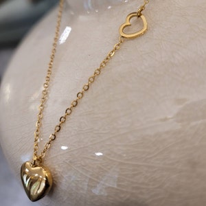 Hot selling Heart charm necklace, 18k Gold filled Necklace, Heart Necklace, Jewelry for her, Heart locket necklace, Heart Jewelry, Heart