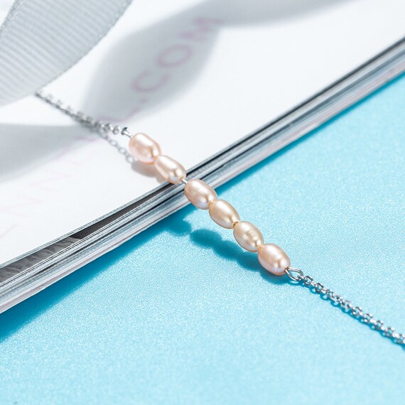 Cavigliera Con Perle D'Acqua Dolce - Regolabile, Impermeabile, In Oro/Argento/Oro Rosa - Foto 8