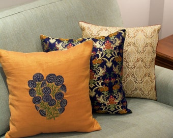 Sofa Cushion Cover, Throw Couch Cushion, Soft Material, Organic Vegan Dye, natural, Living room Patio, Washable, handmade, Silk pillowcase