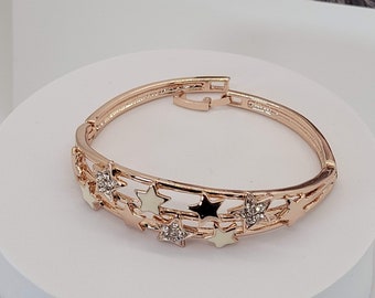 18K Rose Gold Filled Star Bracelet: Diamond Party Jewelry