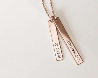 Dainty pendant with name, 14K Gold plated Rose Gold  Silver, Everyday use necklace, Everyday wear jewelry, Gift jewelry for her