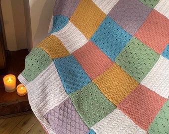 Knitted Patchwork Throw (download)