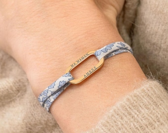Personalized Liberty Link Bracelet | Liberty Bracelet for Women | Personalized Godmother Bracelet | Customizable Christmas Gift for Mom