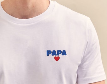 Men Embroidered "Papa" T-Shirt, Men Personalized T-Shirt, Personalized Gift For Dad, Father's Day Gift