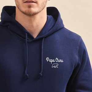 Embroidered Sweatshirt &quot;Papa Bear&quot;, Embroidered Hoodie for Men, Father&#39;s Day Sweatshirt, Dad Gift, Organic Cotton, Father&#39;s Day Gift