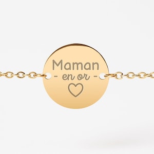 Women Bracelet "Maman en Or", Personalized Women Bracelet, Mother Custom Bracelet, Mother Custom Gift, Gift for Her, Mother's Day Gift