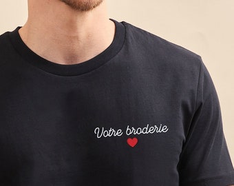 Personalisiertes schwarzes besticktes Herren-T-Shirt, anpassbares Herren-T-Shirt, Geschenk für Ihn, personalisiertes Vatertagsgeschenk