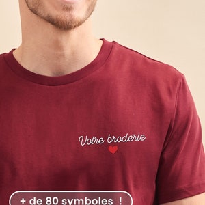 T-shirt Brodé Personnalisé Homme Bordeaux, Cadeau Personnalisé Pour Lui, Parrain, Cadeau Fête Des Pères Personnalisé image 1