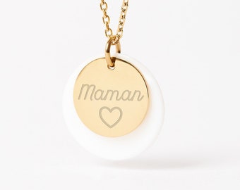 Collier "Maman" Personnalisé Femme, Collier Maman Cœur, Cadeau Personnalisé Maman, Collier Maman, Cadeau Fête Des Mères