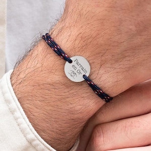 Gepersonaliseerde herenarmband | Heren gegraveerde armband | Gepersonaliseerde papa peetvader cadeau |  Gegraveerde naamarmband | Valentijnsdagcadeau voor mannen