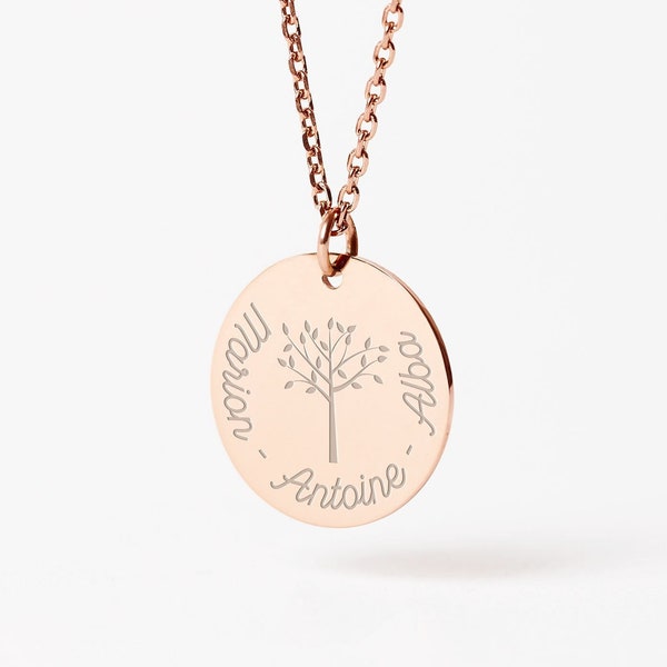 Collier Arbre de Vie Personnalisé, Collier Prénoms, Bijoux Arbre de Vie, Collier Maman, Cadeau Fête Des Mères Personnalisé