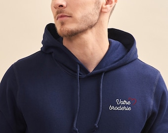 Heart Embroidered Hoodie, Unisex Personalized Sweatshirt, Heart Embroidered Hoodie, Father's Day Gift, Mother's Day Gift