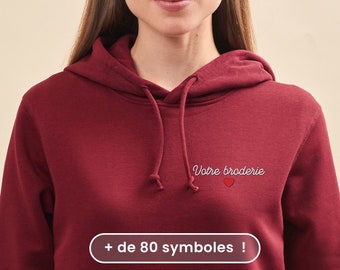 Unisex Personalized Embroidered Burgundy Hoodie, Message Hoodie, Burgundy Hoodie, Mother's Day Gift, Father's Day Gift
