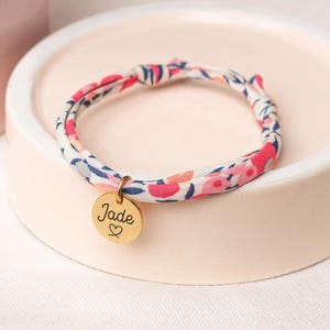 Personalized liberty bracelet with engraved medal for women | Customizable Jewelry | First Name Bracelet | Mother&#39;s Day Gift