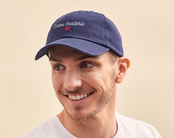 Casquette Brodée Personnalisée Unisexe, Casquette Bleue Brodée, Cadeau Pour Elle, Cadeau Pour Lui, Cadeau Fête Des Mères, Fête Des Pères