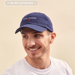 Casquette Brodée Personnalisée Unisexe, Casquette Bleue Brodée, Cadeau Pour Elle, Cadeau Pour Lui, Cadeau Fête Des Mères, Fête Des Pères image 1