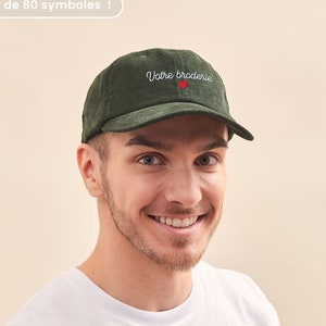 Casquette Velours Verte Personnalisée Brodée Unisexe, Casquette Personnalisée, Cadeau Fête Des Mères, Cadeau Fête Des Pères image 1