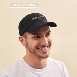 Unisex gepersonaliseerde geborduurde pet, geborduurde zwarte pet, gepersonaliseerd cadeau, gepersonaliseerd vaderdag- en moederdagcadeau