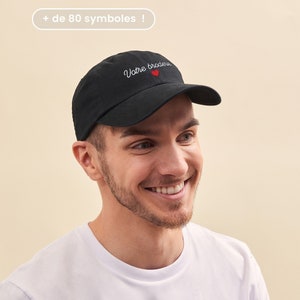 Casquette Brodée Personnalisée Unisexe, Casquette Noire Brodée, Cadeau Personnalisé, Cadeau Fête Des Pères & Fête Des Mères Personnalisé image 1