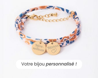 Bracelet Liberty Victoria Fjord, Bracelet Personnalisé Femme, Bracelet Marraine, Cadeau Fête Des Mères Personnalisé