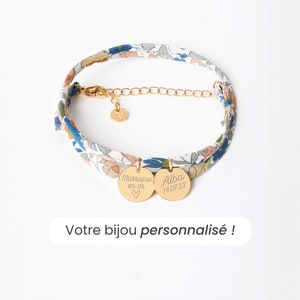 Bracelet Liberty Personnalisé, Liberty Poppy Forest, Bracelet Femme Personnalisé, Bracelet Prénom, Cadeau Fête Des Mères Personnalisé image 1