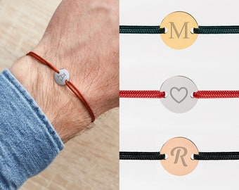 Bracelet Personnalisé Homme, Bracelet Initial Homme, Bracelet Cordon Homme, Bracelet Couple, Cadeau Fête Des Pères