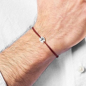 Pulsera de cordón personalizada para hombre | Joyería para hombre personalizable | Pulsera con inicial para hombre | Regalo personalizado para hombres | San Valentín