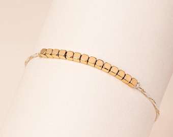 Vergoldetes Edelstahlarmband mit maritimen Motiven | Schmale, vergoldete Edelstahlarmbänder | Mutterarmband | Damenarmband | Valentinstagsgeschenk für Sie