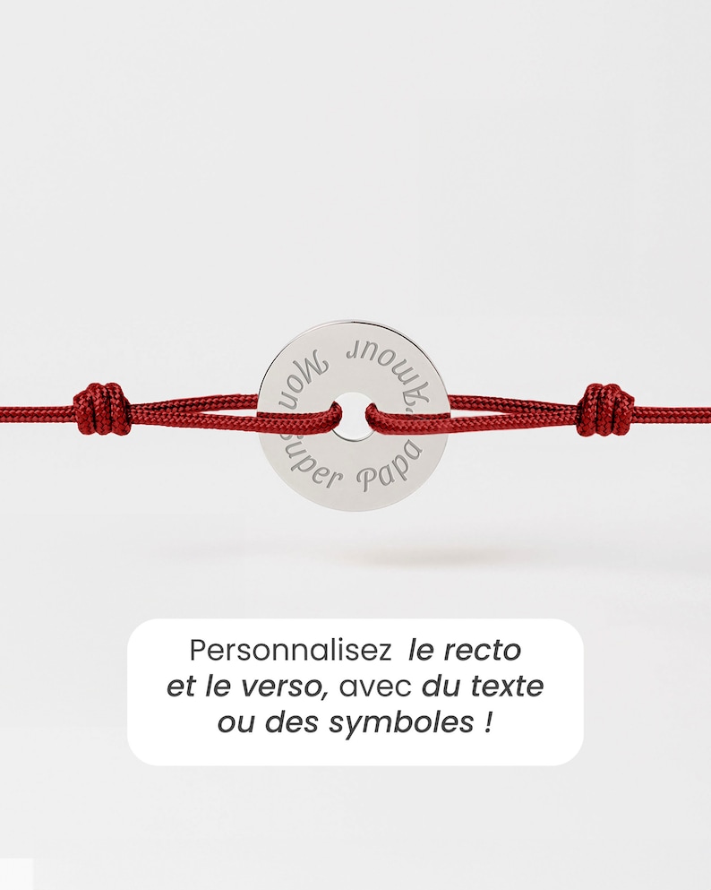 Bracelet Cordon Personnalisé Homme, Bracelet Prénoms Gravé Homme, Cadeau Personnalisé Papa, Cadeau Fête Des Pères Personnalisé image 2