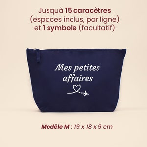 Trousse Brodée Personnalisée, Trousse Maquillage Brodée Personnalisé, Cadeau Fête Des Mères Personnalisé Taille M image 3