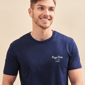 Men Embroidered Papa Ours T-Shirt, Men Personalized T-Shirt, Personalized Gift Dad, Father's Day Gift image 2