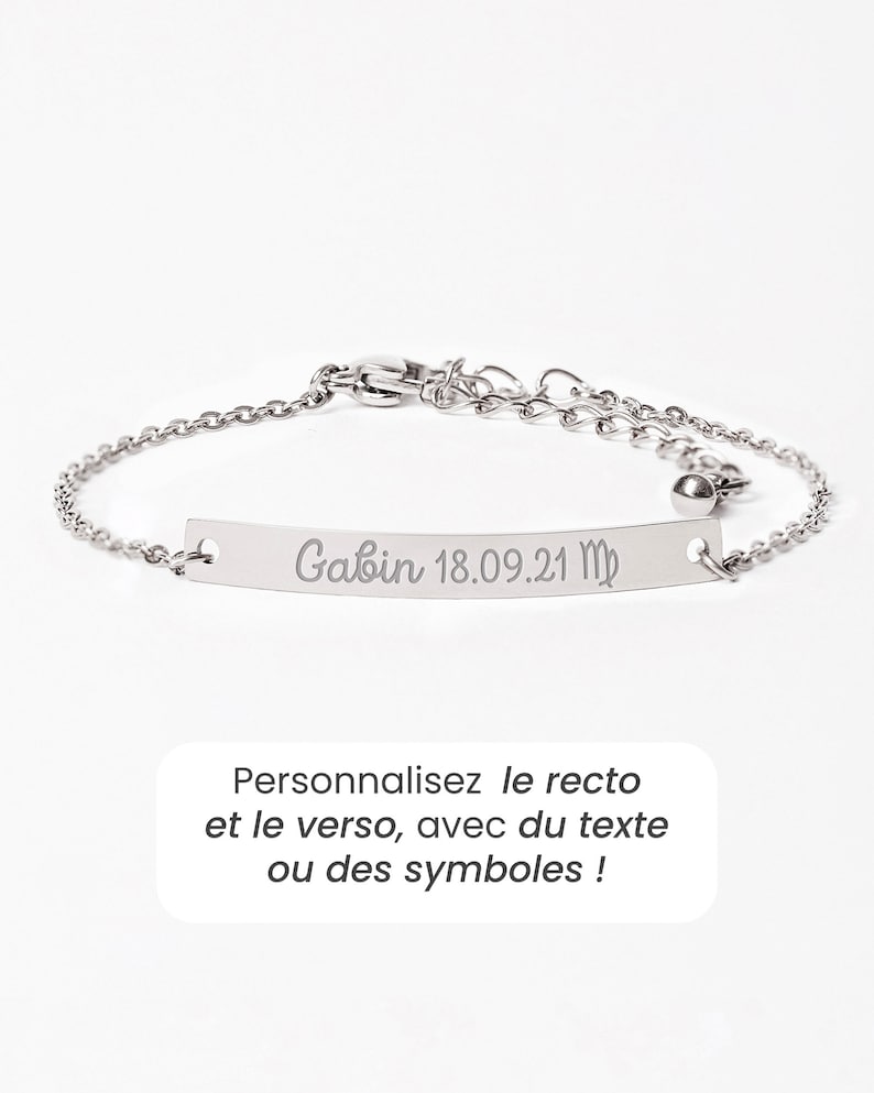 Bracelet Femme Personnalisé, Gourmette Femme Personnalisé, Gourmette Prénom Gravé, Cadeau Femme, Cadeau Fête Des Mères Argent