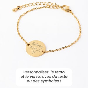 Bracelet Personnalisé Femme, Bracelet Prénom, Bijou Femme Personnalisé Femme, Cadeau Fête Des Mères Personnalisé Or